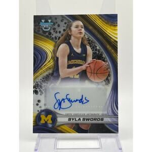 2024-25 Bowmans Best University Syla Swords Chrome Auto Michigan Wolverines